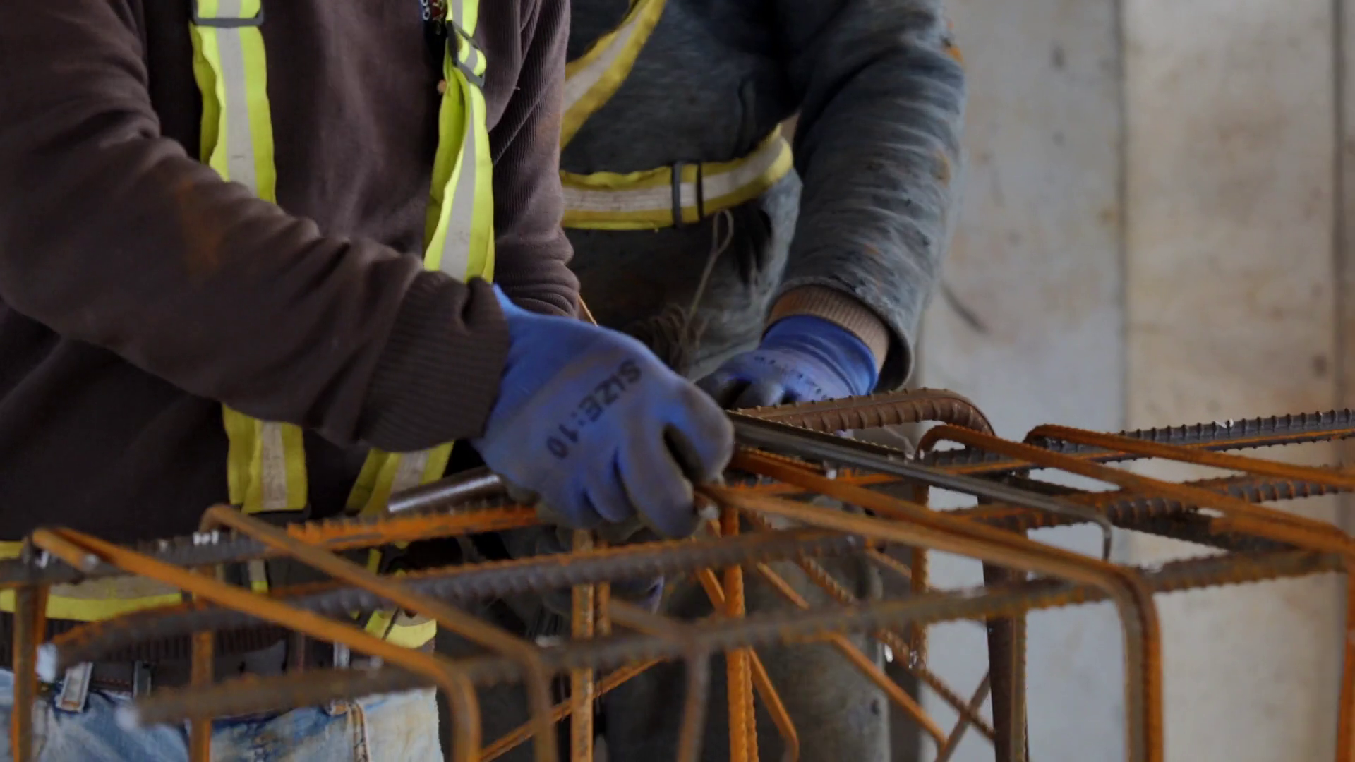 The Process Of Installation Of Reinforcement Stock Footage SBV ...