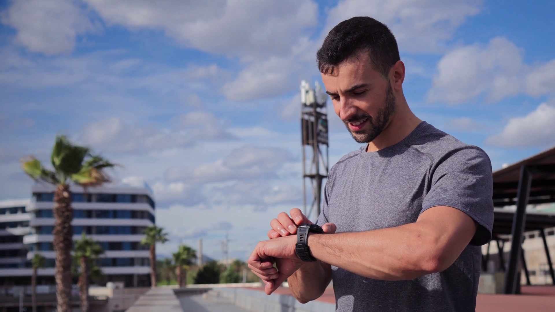 Active Young Energetic Sports Man Checking Stock Footage SBV-351807309 ...
