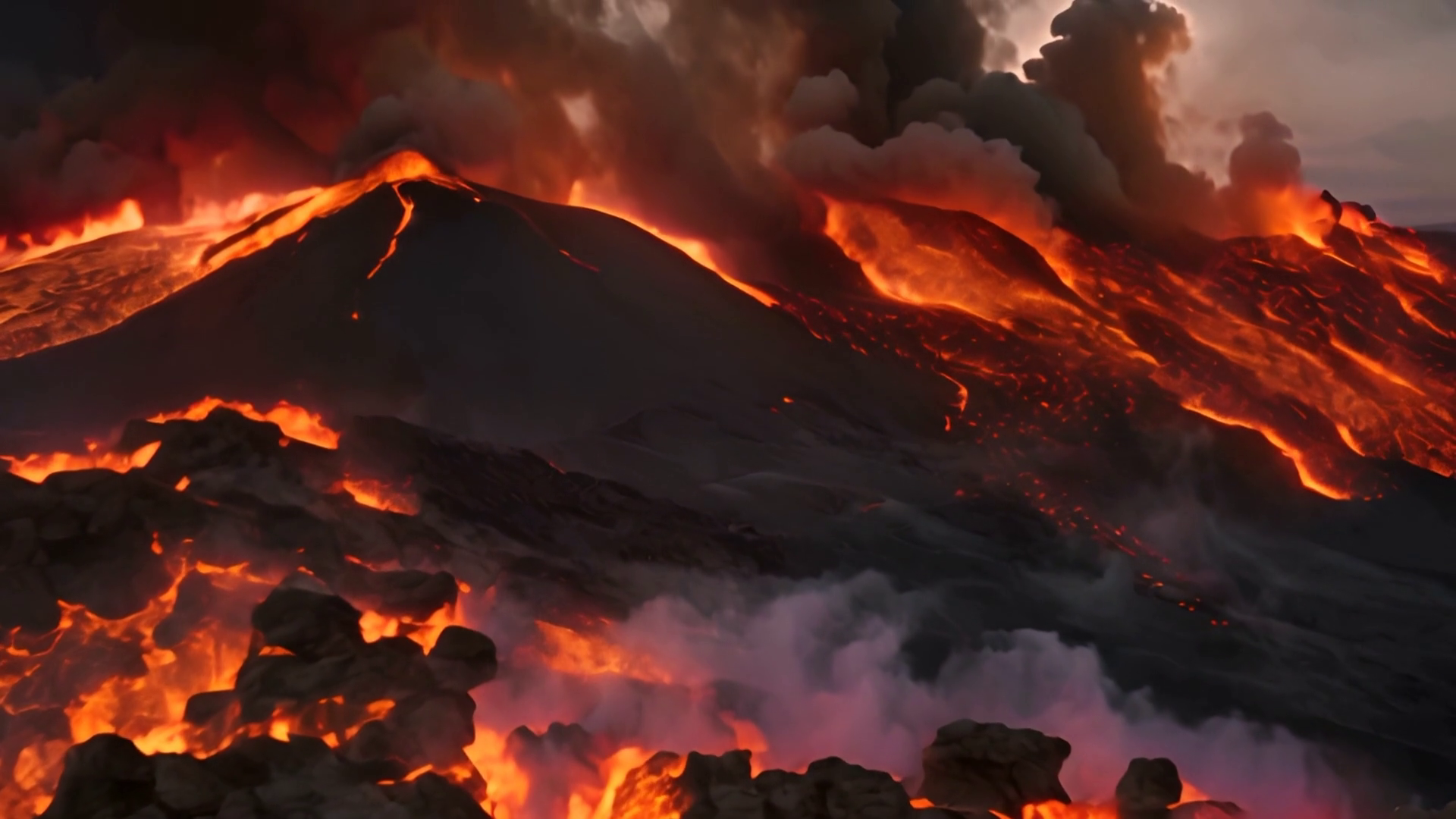 Simulation Of Massive Lava Eruption Sends Stock Motion Graphics SBV ...