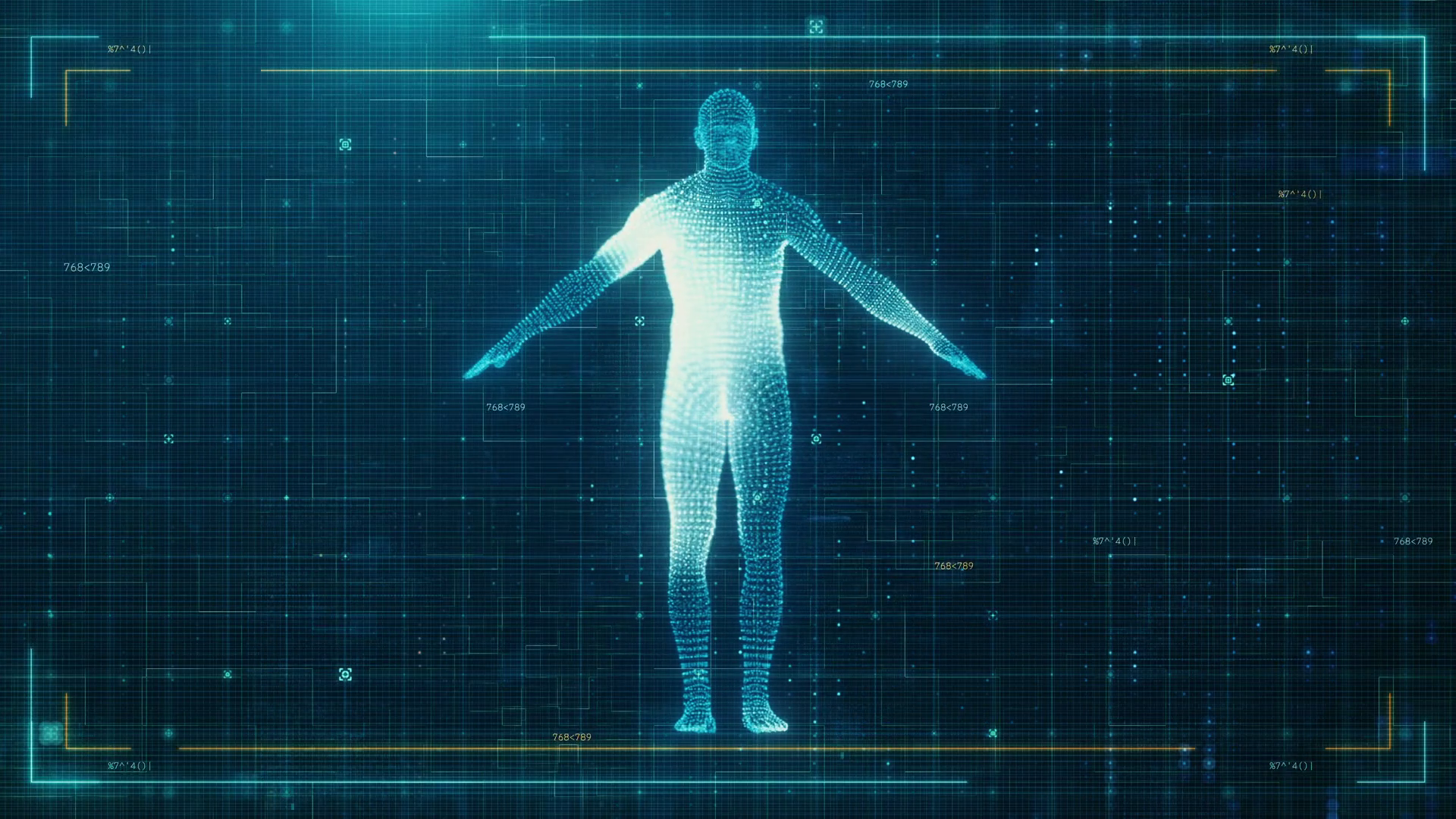 Rotating Digital Human Anatomy With Ai Grid Stock Footage SBV-349295678 ...