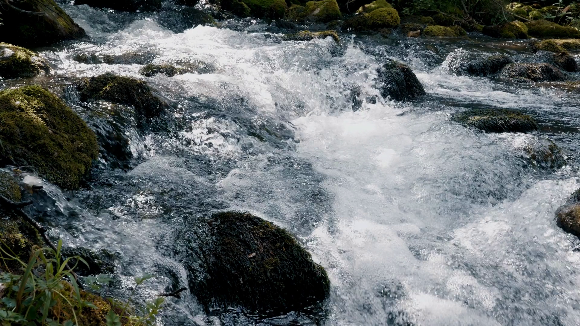 Water Flowing Fast In Mountain River Slow Stock Footage SBV-348455680 ...