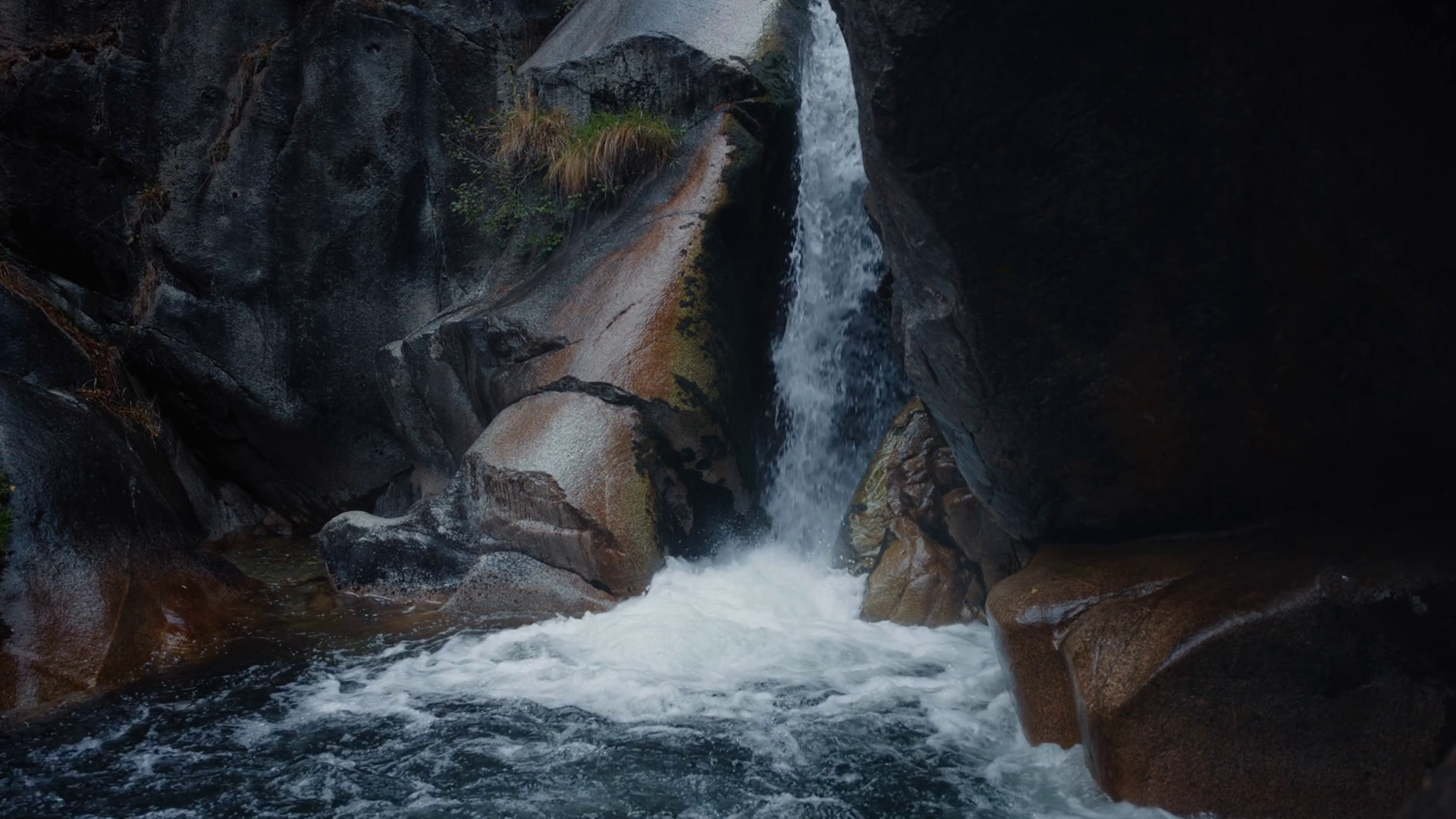 Powerful Mountain Waterfall Slow Motion Zoom Stock Footage SBV ...