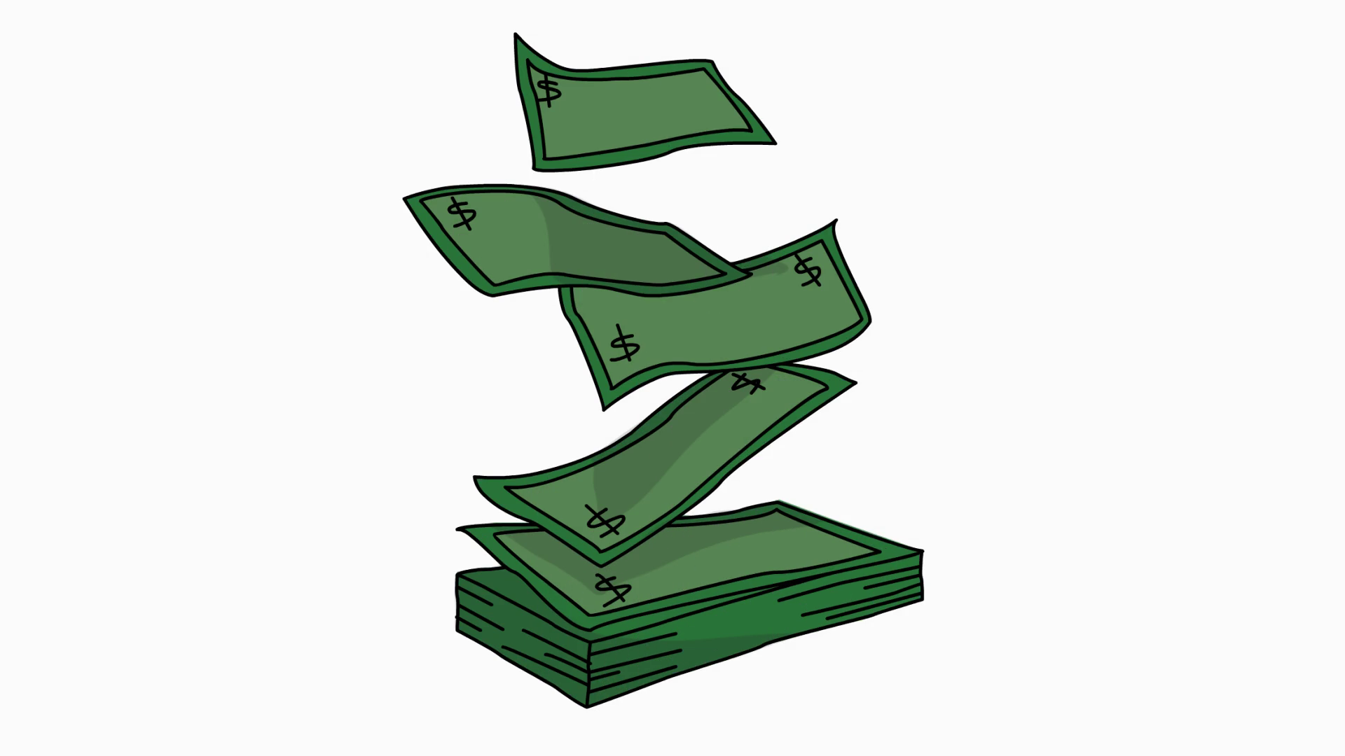 Money Falling Sketch Illustration Hand Drawn Stock Motion Graphics SBV ...