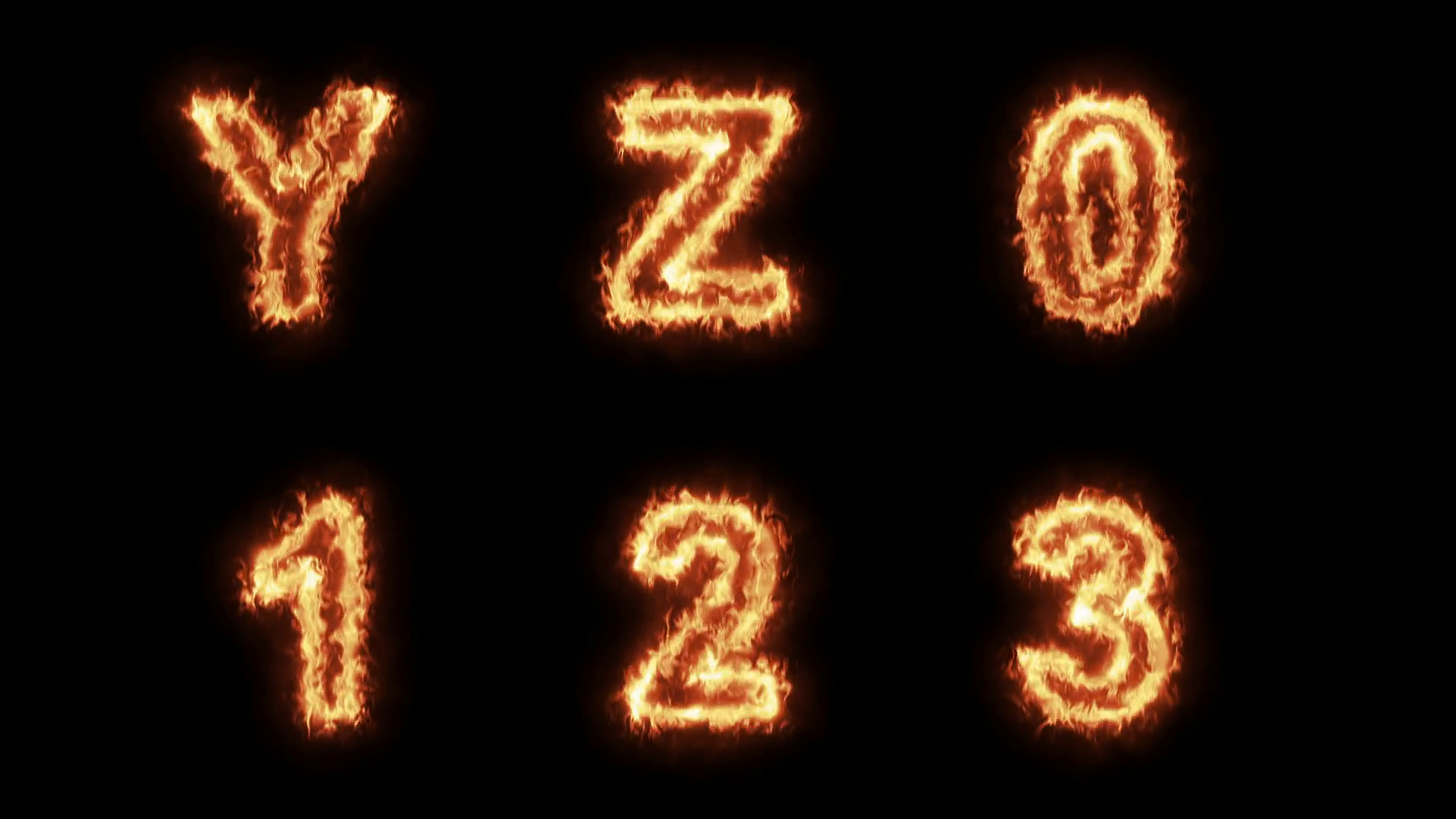 Burning Letters From Y To 3 Letters On Fire Stock Motion Graphics SBV ...