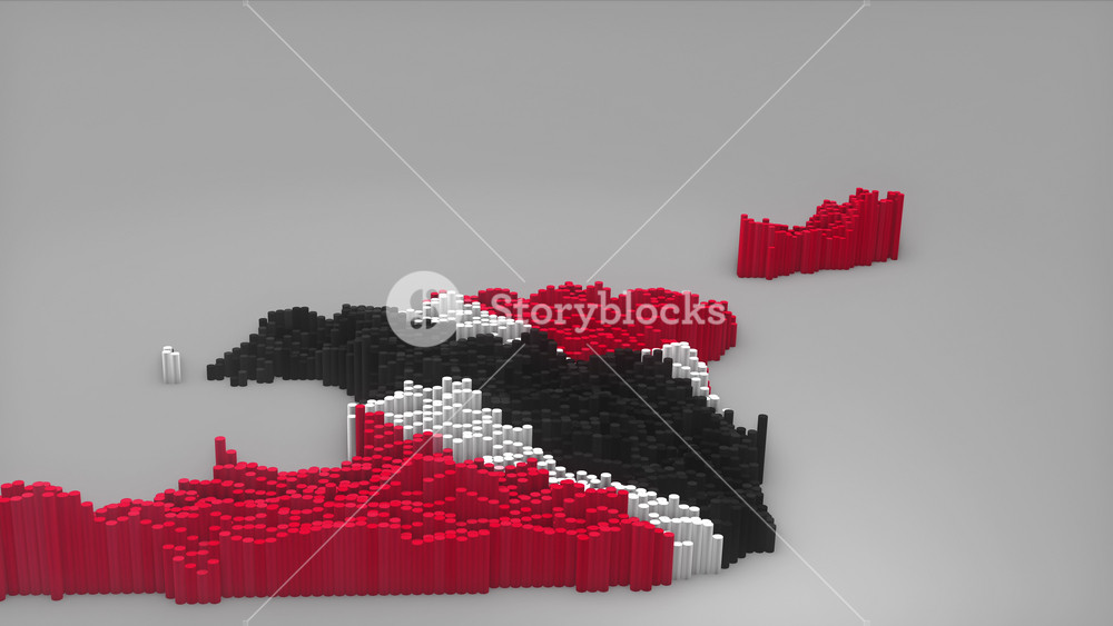 Trinidad and Tobago country opener intro with 3d bars forming the map with Waving Flag Design which useful for news, political events, sports intros and presentation.
