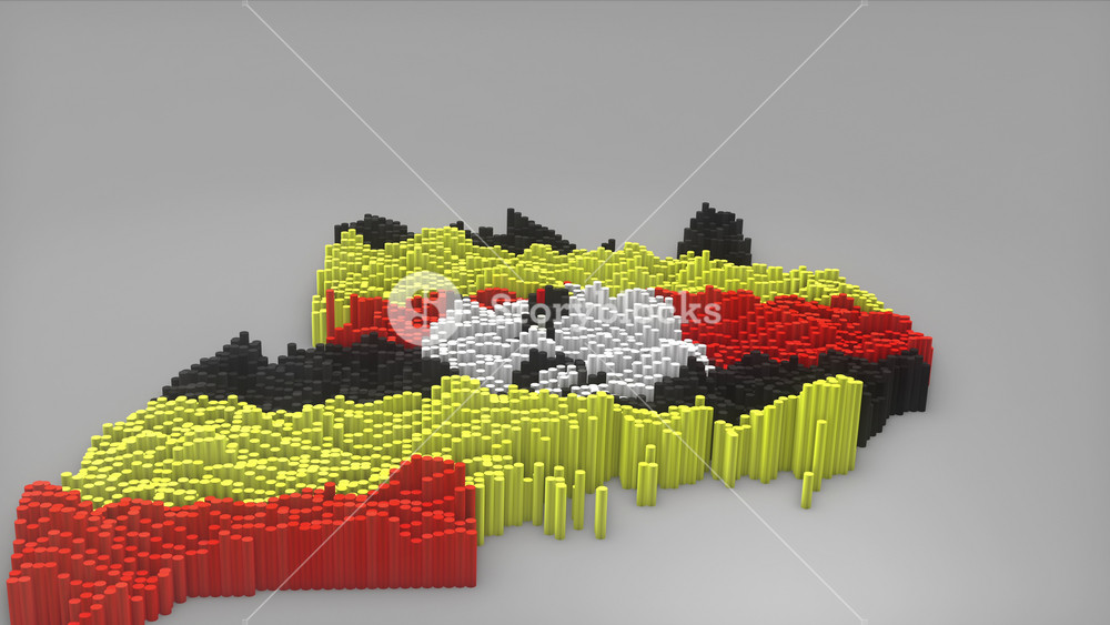 Uganda country opener intro with 3d bars forming the map with Waving Flag Design which useful for news, political events, sports intros and presentation.