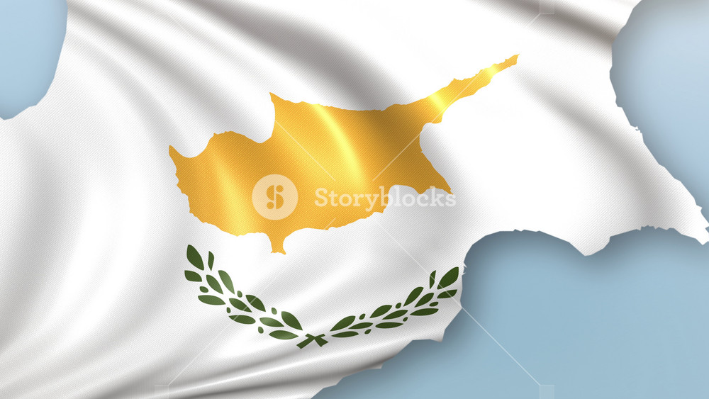 Cyprus Flags zooming in and Forming the country border map intro which is useful for news, political events, sports intros and presentation.