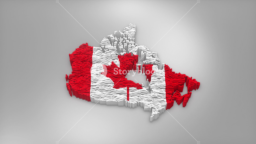 Canada country opener intro with 3d bars forming the map with Waving Flag Design which useful for news, political events, sports intros and presentation.