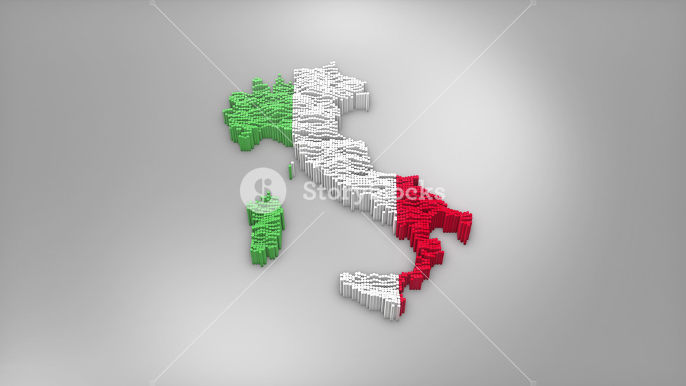 Italy country opener intro with 3d bars forming the map with Waving Flag Design which useful for news, political events, sports intros and presentation.