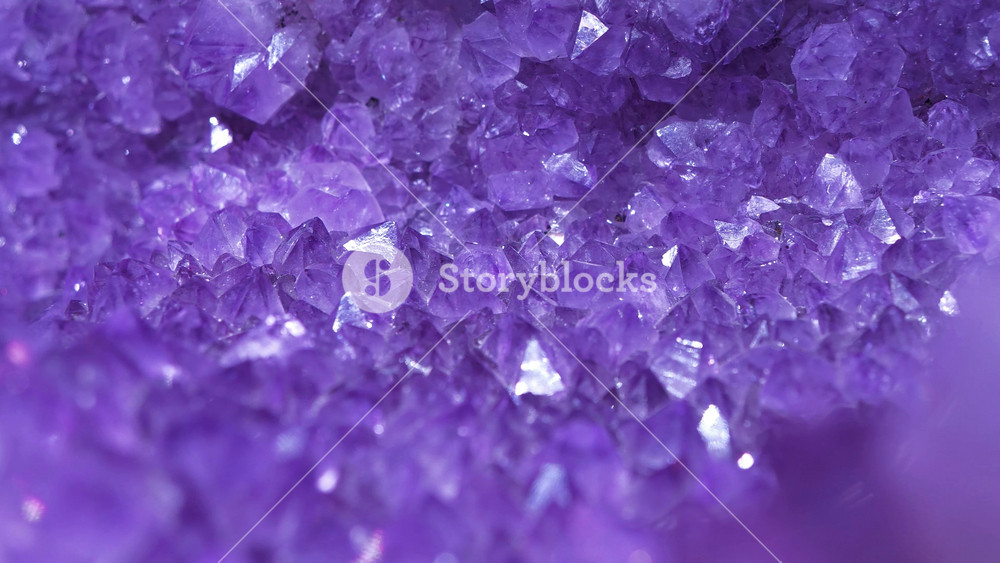 Stones and minerals, riches of Earth. methyst - mineral of quartz group. Natural amethyst crystal geode. Purple amethyst geode - small cavity in rock lined with crystals or other mineral matter