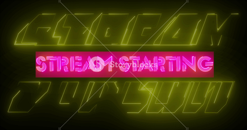 Stylish STREAM STARTING background, for streamers in NEON 4K. Marketing Overlay animation for GAMERS. Sleek smooth LIVESTREAM BG. Glowing, vibrant intro, broadcast top player energy hype. Strategic FX
