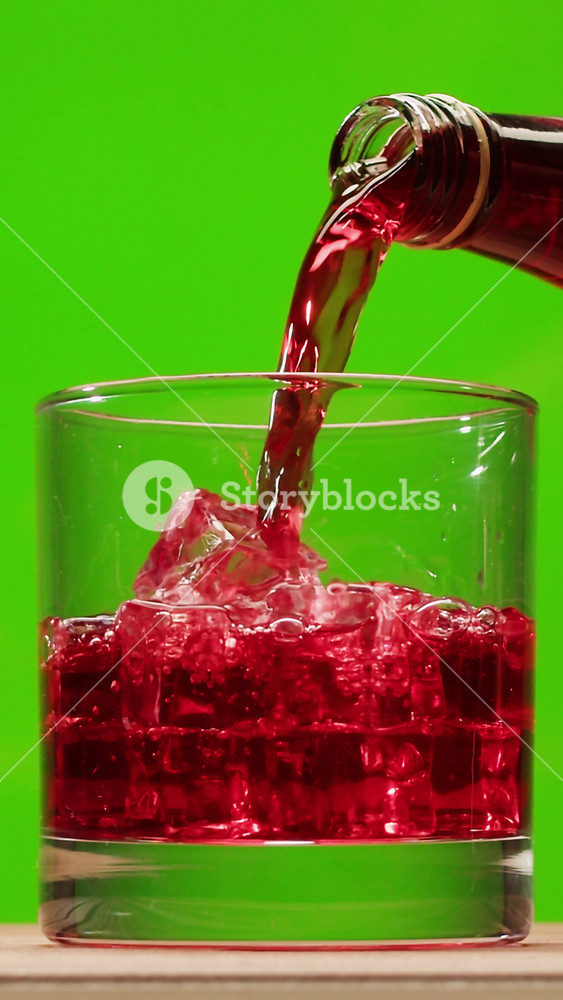 Vermouth Negroni, spanish wine drink, Alcoholic Americano Cocktail bitter, sweet vermouth and soda water, close up of making drink, summer