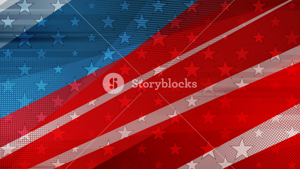 USA colors, stars and stripes abstract grunge motion design. Independence Day modern background. Corporate concept american flag. Seamless loop. Video animation Ultra HD 4K 3840x2160