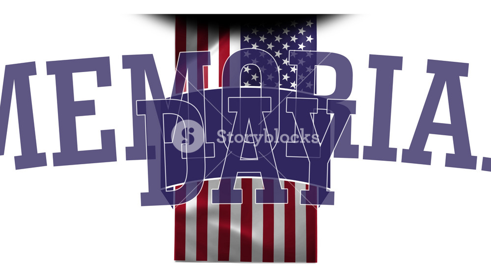 Memorial day waving American flag with banner animation ideal for patriotic designs military commemorations national holidays and Americanthemed events