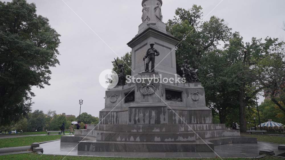 The Soldiers and Sailors Monument in Boston Common, dedicated to soldiers and sailors of the Commonwealth of Massachusetts who died in the American Civil War.