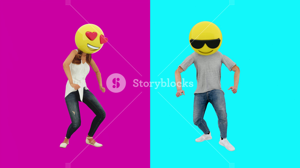 3d Dancing Couple Girls and Boy Enjoying Event Having on Weekend Celebration. Personage Moves in Rhythm of the 80s or 90s Year. Company Guy