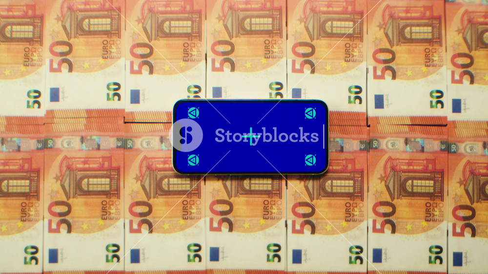 Stacks of cash dollars and euro, Banknotes counting, Specialised police officer Counting dollar euro banknotes in crime lab with machine