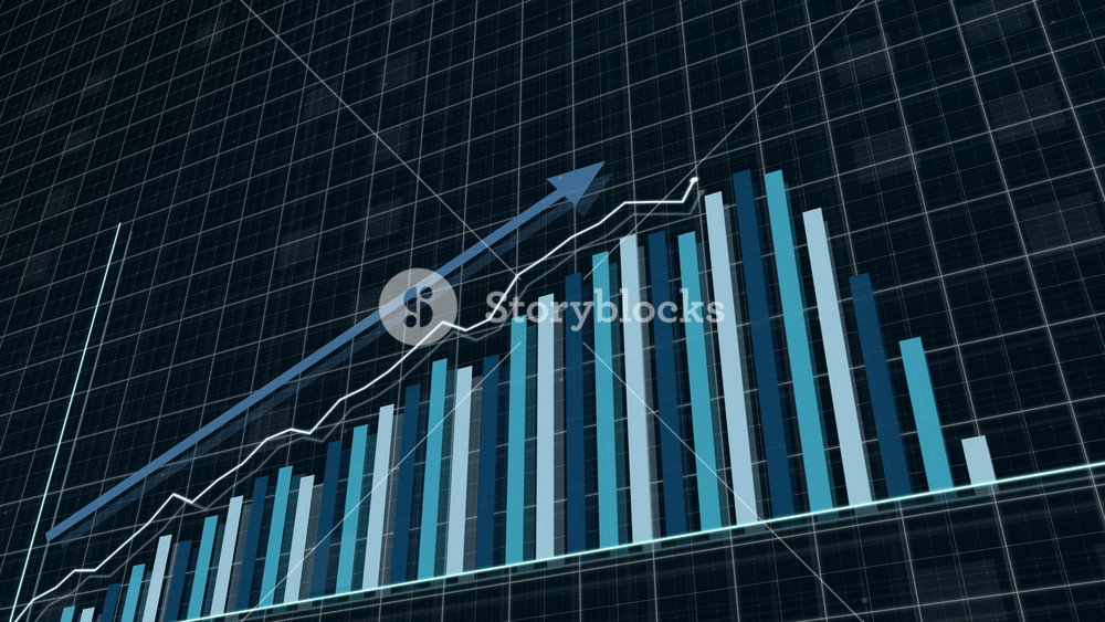 Similarity Effect Graph Finance business graph chart with uparrow. Hi-tech style business ...