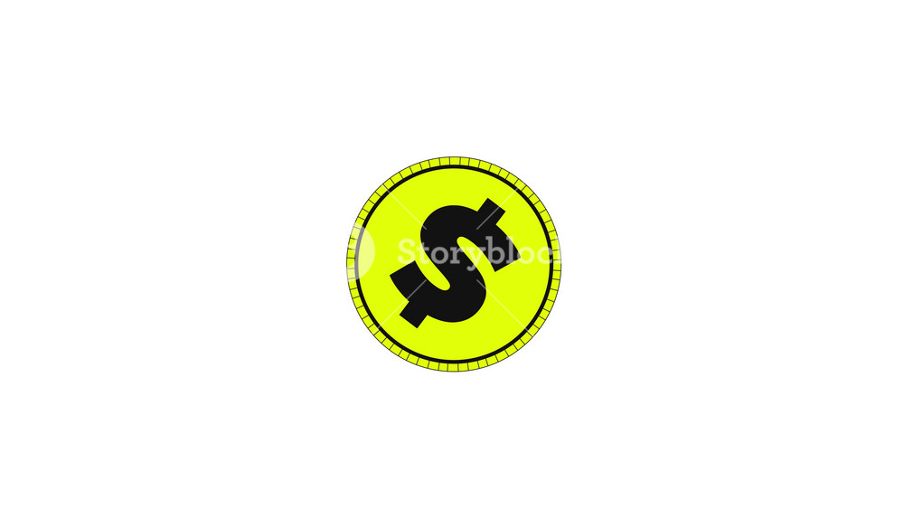 Dollar coin spinning 2D cartoon object animation. Money rotating. Currency, wealth. Monetary sign rolling. Investment, economy. Finance animated flat colorful item 4K video isolated on white