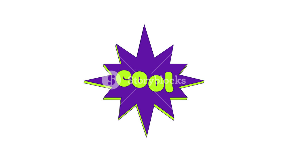 Acid rave cool starburst sticker animated loop. Trendy promotion. Youth vibe. Retro street style. Comic shout. Badge label animation. Social media reels overlay. 4K video element. Playful motion