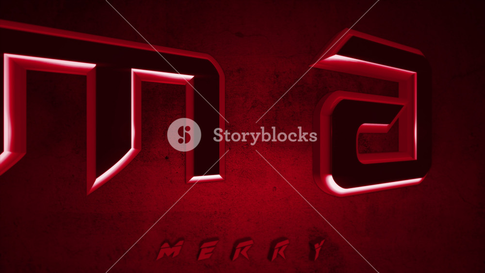 Dark monochrome Merry XMAS text on red gradient. Futuristic business promos and seasonal festivities, motion abstract background adds a modern, sophisticated twist to traditional celebrations