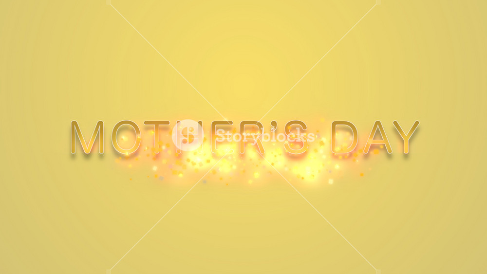 A golden Mothers Day text, animated greeting card capturing the essence of the holiday to celebrate and honor mothers