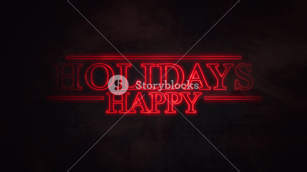 A vibrant neon sign featuring the words Happy Holidays in red letters against a black background. Perfect for promoting holiday-themed events or products