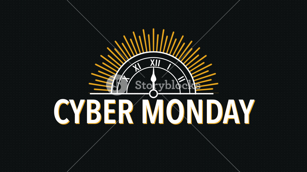 The countdown to Cyber Monday begins, symbolized by a prominent clock set against the vastness of dark space. A compelling union of holiday promotions and the infinite cosmos