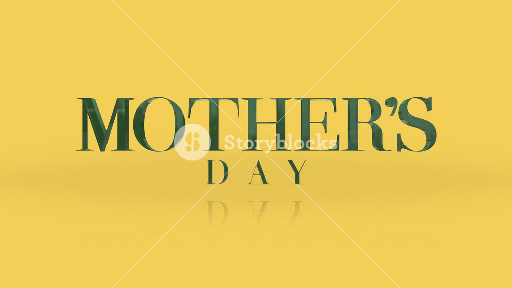 A vibrant logo for Mothers Day showcases the words Mothers Day in green letters on a cheerful yellow backdrop. The stacked, stylish font symbolizes the honoring of mothers and spirit of motherhood