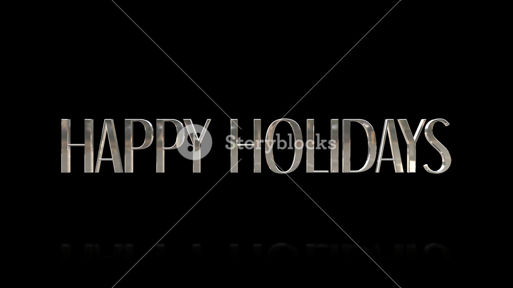 Celebrate the holiday season with this sleek and stylish design! The words Happy Holidays are arranged in metallic letters on a black background, creating a modern and joyful look