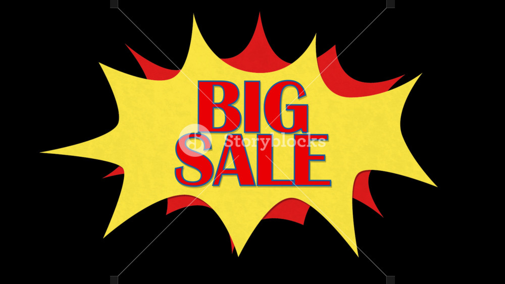 Big Sale motion graphic concept on black background. Marketing promotion shopping video. Sale discount and retail business concept. 3d animation cartoon.