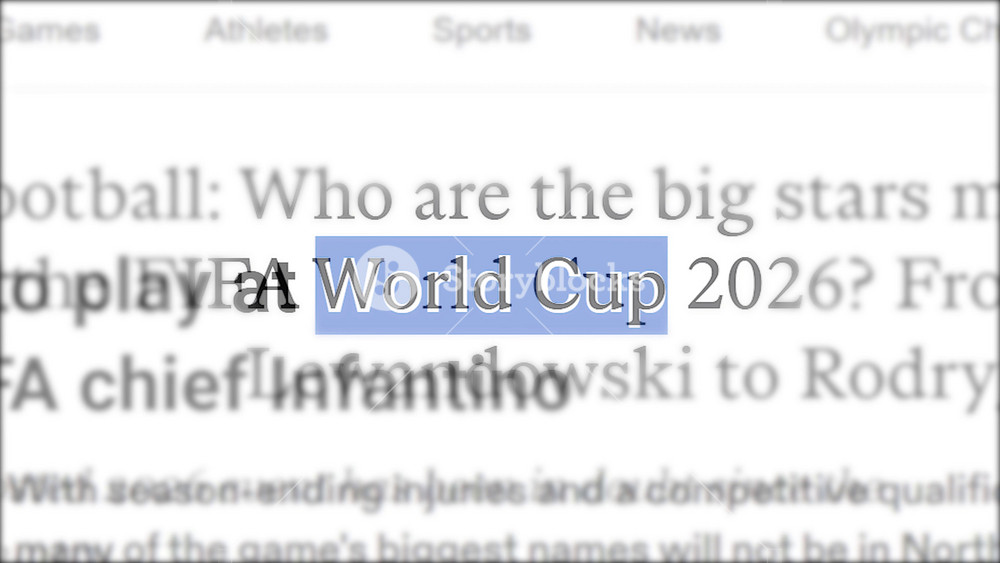 Bordeaux, France - May 2, 2026: Close up of various online news articles and website headlines highlighting the FIFA World Cup 2026, ticket