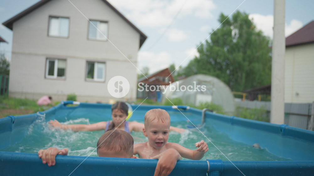 Childs Cheerful Expressions Outside, Young Children Display Happiness Near Waterside Recreational Spots, Bright Smiling Children In Suburban