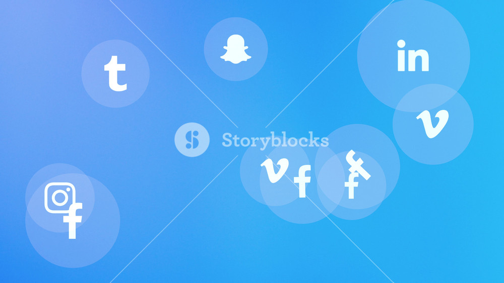 Moscow, Russia - December 9, 2019: Motion icons of social networks on simple background. Elegant and luxury dynamic style for business, corporate and social template