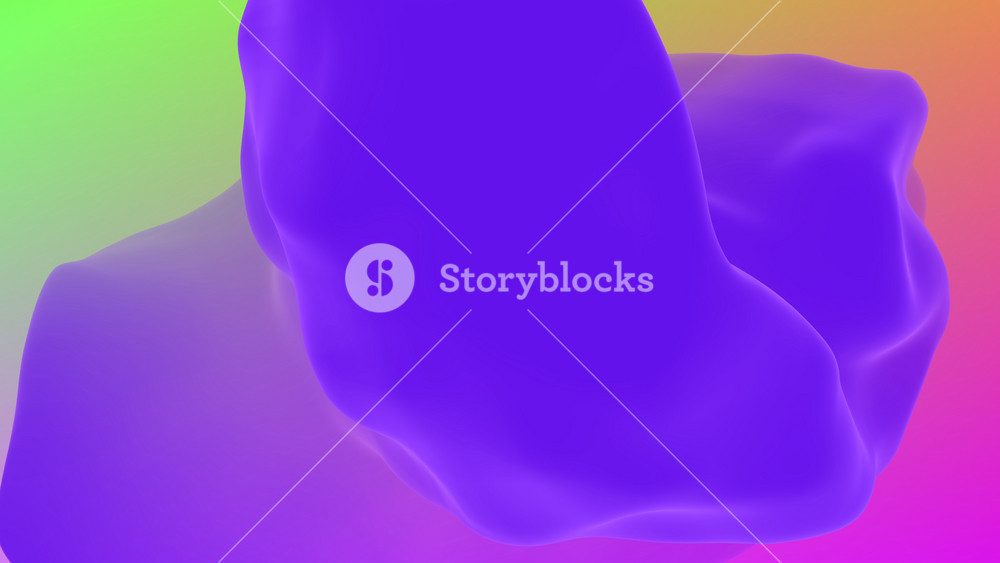 A vibrant 3D hand in shades of purple, pink, and green, with long fingers and a wide palm, reaching out towards the viewer in a captivating display of digital artistry