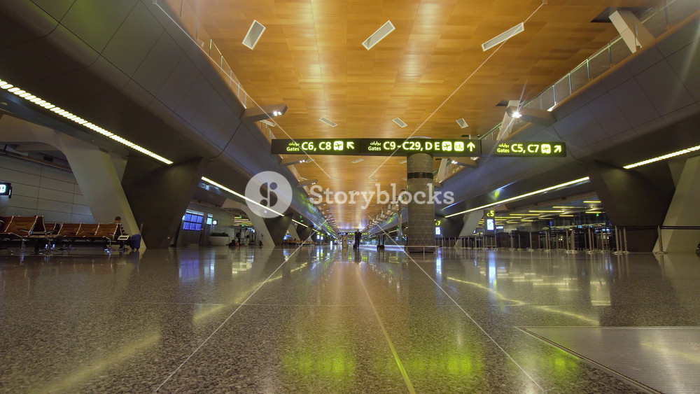 Hamad International Airport in Doha, Qatar- October 15, 2017: Exterior of the new Hamad International Airport in Doha. Inside the airport