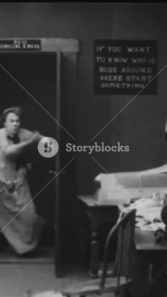 1915 - In this silent comedy, police keep hitting roadblocks trying to reach a factory where a woman is trapped in a flooded room, and her colleagues try to help her out.