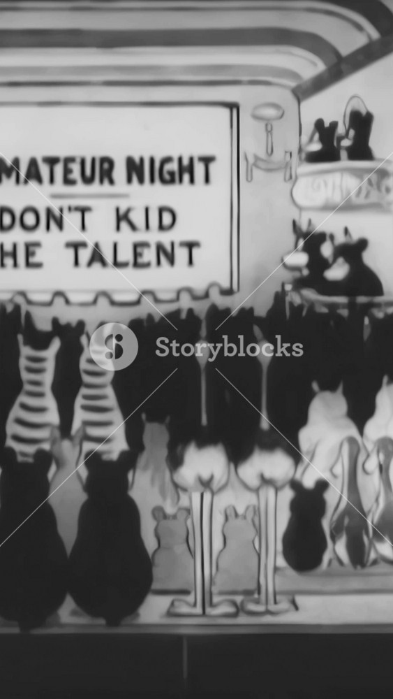 USA - 1923 - In this animated film, an ape lifts weights for amateur night on an ark and an elephant causing trouble in the audience is lifted out.