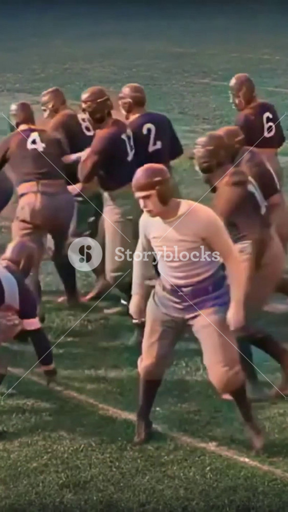 1927 - In this silent comedy, when football players get ready to play, an enthusiastic fan throws his bowler hat into the air. One player confuses it with the football, grabs it, and makes a homerun.
