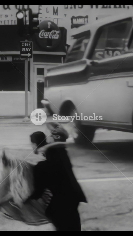 US - 1958 - in this adventure film, two shrunken people are on the run, facing several dangers on the street. When a large dog chases them, snarling and growling, they hide in a mailbox.
