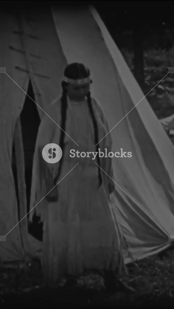 1920 - In this silent western film, a woman waits outside her teepee for the man she loves but he ignores her. Meanwhile, another Kiowa couple enjoys a moonlit canoe ride.
