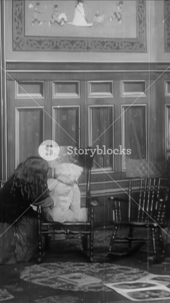 US - 1907 - in this silent drama, a nanny leaves two children in the playroom. The boy starts to read a Christmas tale to the girl but she keeps on shaking her head, not believing in Christmas.