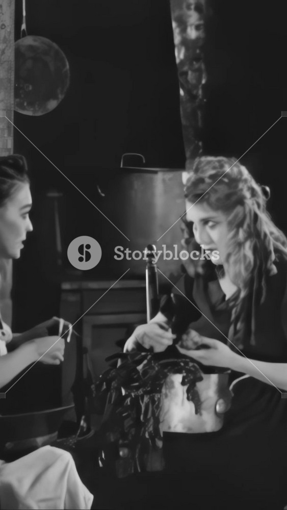 USA - 1917 - In this silent movie adaptation of A Little Princess, Sarah (Mary Pickford) consoles Becky by reminding her they are both princesses on the inside as they peel potatoes.