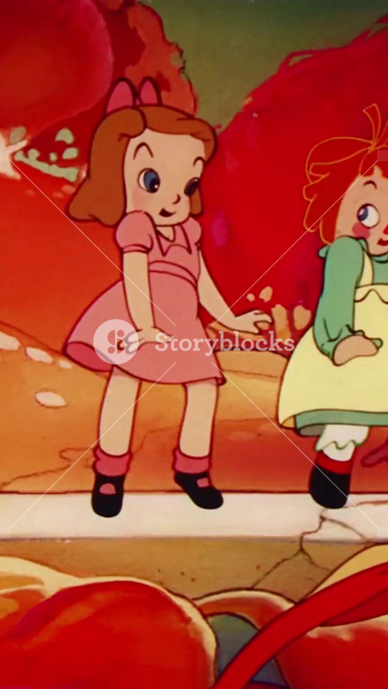 1947 - In this animated film, a Raggedy Ann doll and her little girl owner dance together in a fantasy realm, on flowers and piano keys.