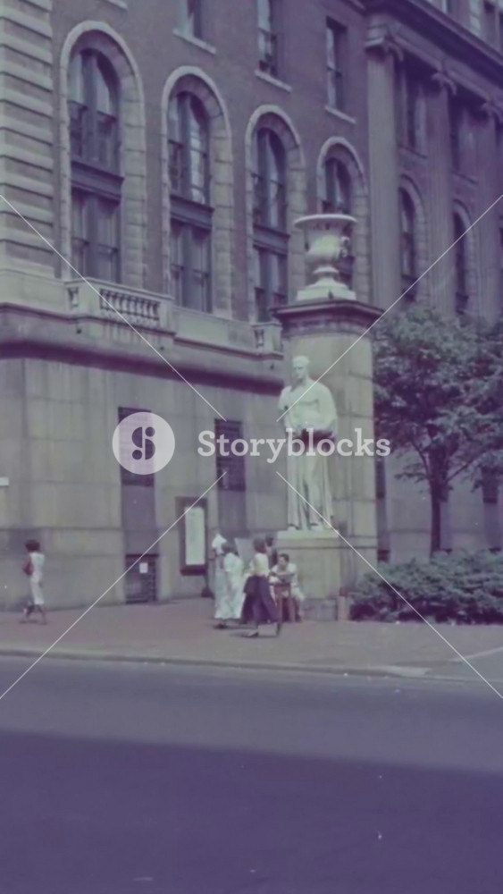 1930s - Exteriors of the Empire State Building, Museum of Modern Art and the libraries of Columbia University in New York City.