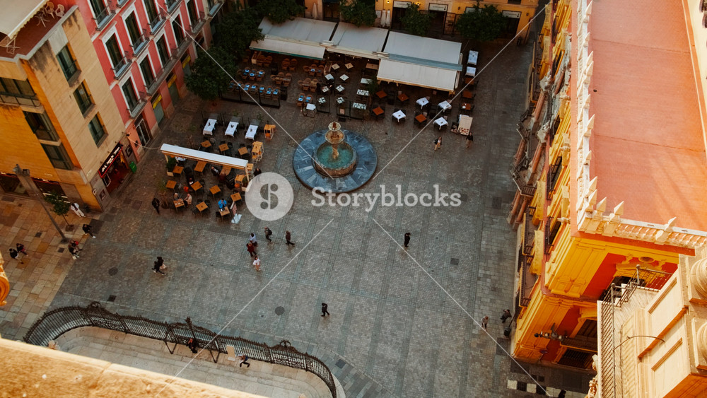 MALAGA, Spain, 17 NOVEMBER 2023 - Plaza del Obispo and Centro Cultural Fundacion Unicaja in Malaga, Andalucia, Spain, reveals a blend of historic charm and culture