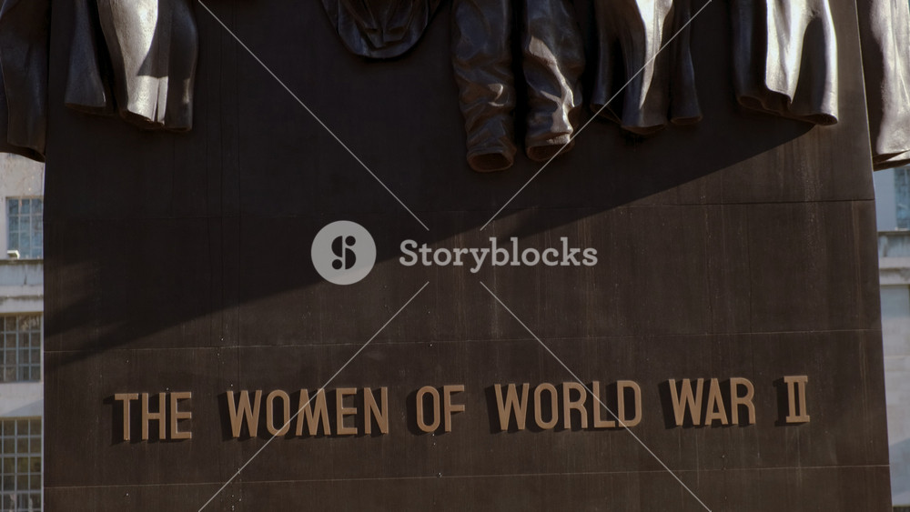 LONDON, United Kingdom, circa 2022 - Close-up view of The Women of World War II statue in Whitehall, Westminster, London, England, UK
