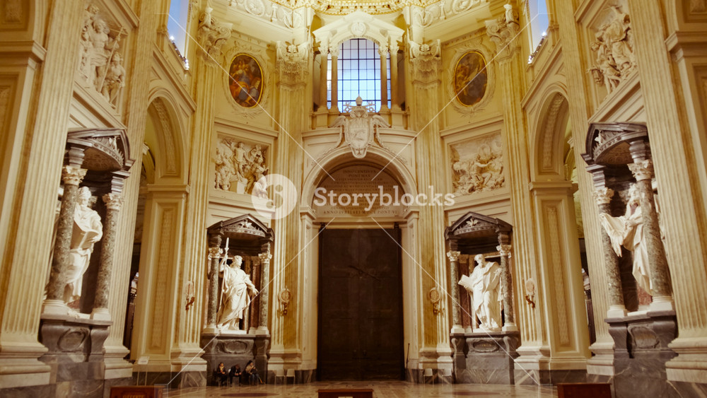 ROME, Italy, 14 NOVEMBER 2024 - Basilica di San Giovanni in Laterano, built in 4th century AD by Emperor Constantine, grand and ancient church and official cathedral of the Pope