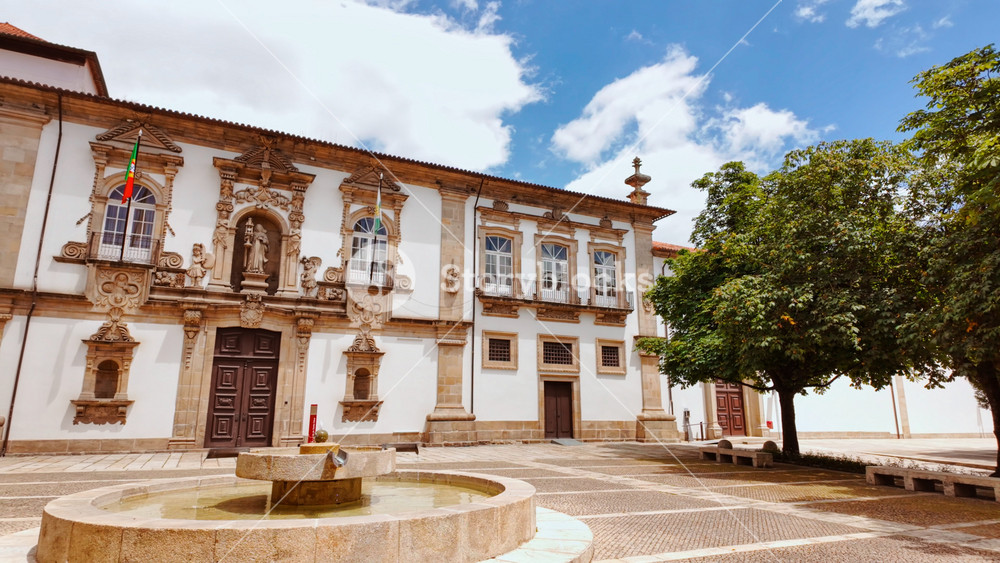 GUIMARAES, Portugal, 18 June 2025 - St Anthony of the Capuchins convent and monastery forms a religious complex of stone architecture with a simple church and monastic quarters in Guimaraes, Portugal