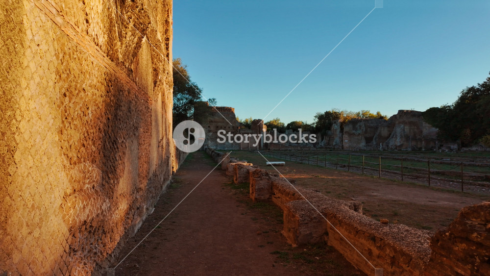 The Gold Square at Hadrian's Villa, or Villa Adriana, in Tivoli, Rome, Italy, built around AD 120 by Roman emperor Hadrian